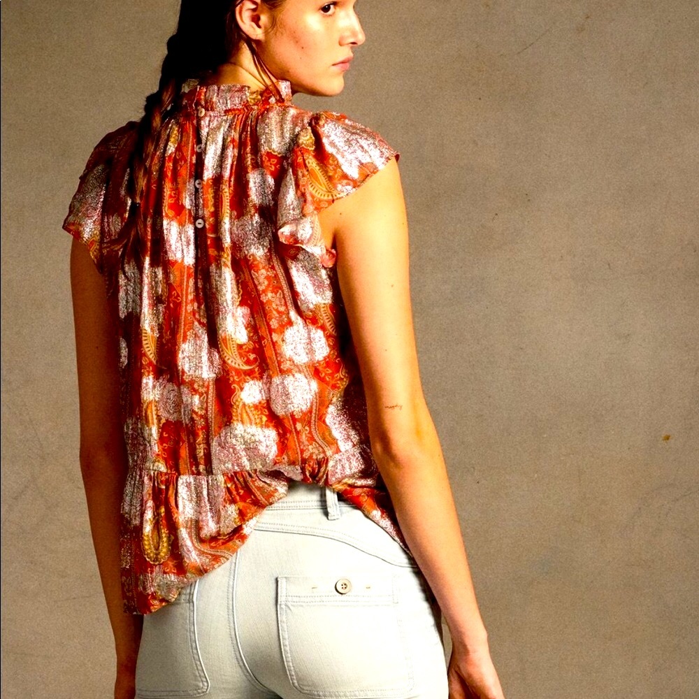 Anthropologie Vanna Shimmer Blouse